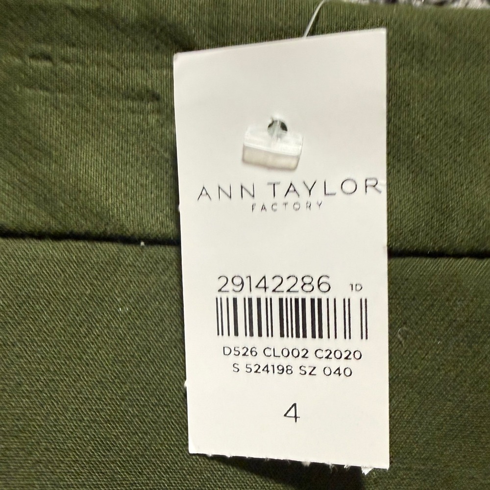 NWT Ann Taylor Factory Wide Leg Pants Womens 4 Green High Rise Ankle Trousers - Picture 6 of 8